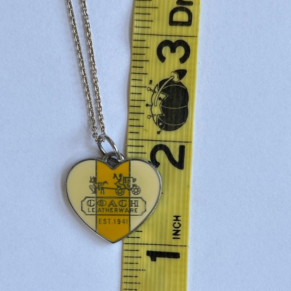 Coach Enamel Heart Pendant on Sterling Silver Chain - Picture 6 of 7